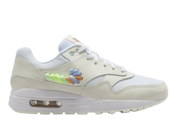 Nike Air Max 1 SE Easy On レインボー スウッシュ 16 Nike Air Max 1 SE GS Rainbow Lace Swoosh Kids Youth Casual